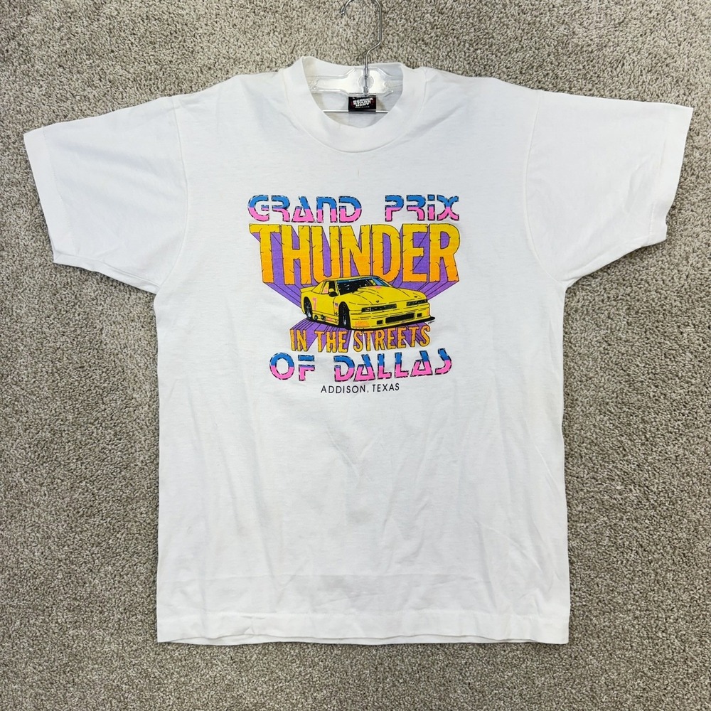 Screen Stars White 'Thunder' Grand Prix Dallas Graphic Tee